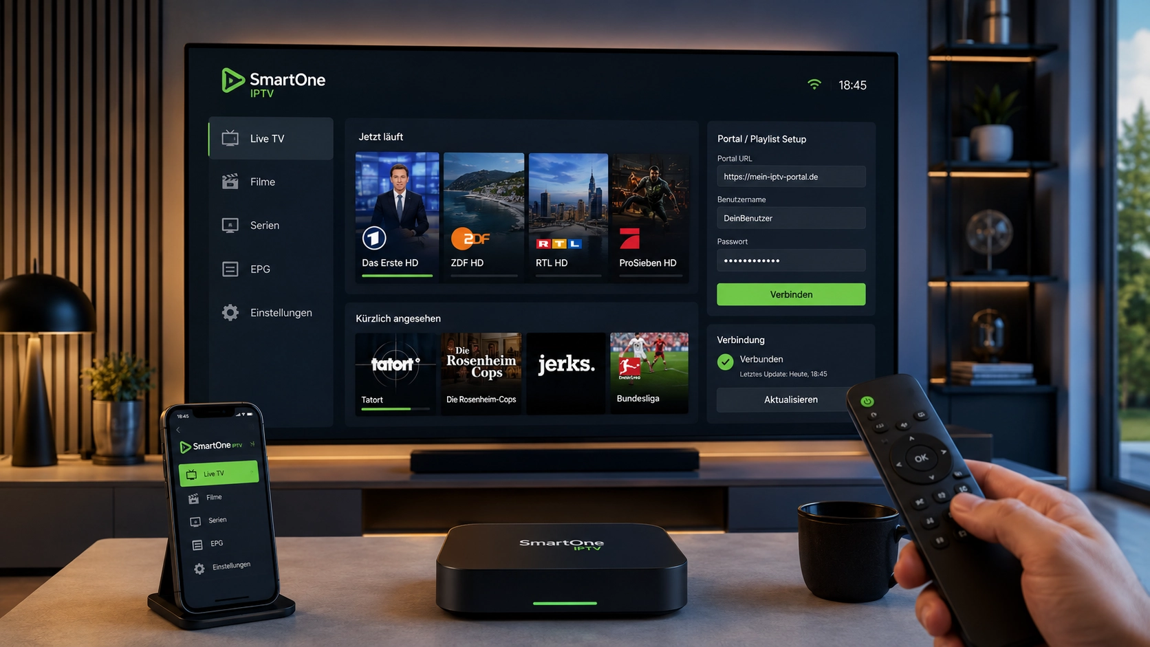 SmartOne IPTV – Playlist einrichten auf dem Smart TV SmartOne IPTV Playlist und M3U Zugangsdaten auf dem Smart TV einrichten